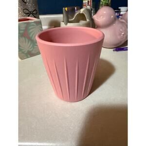ceramic round pink flower pot